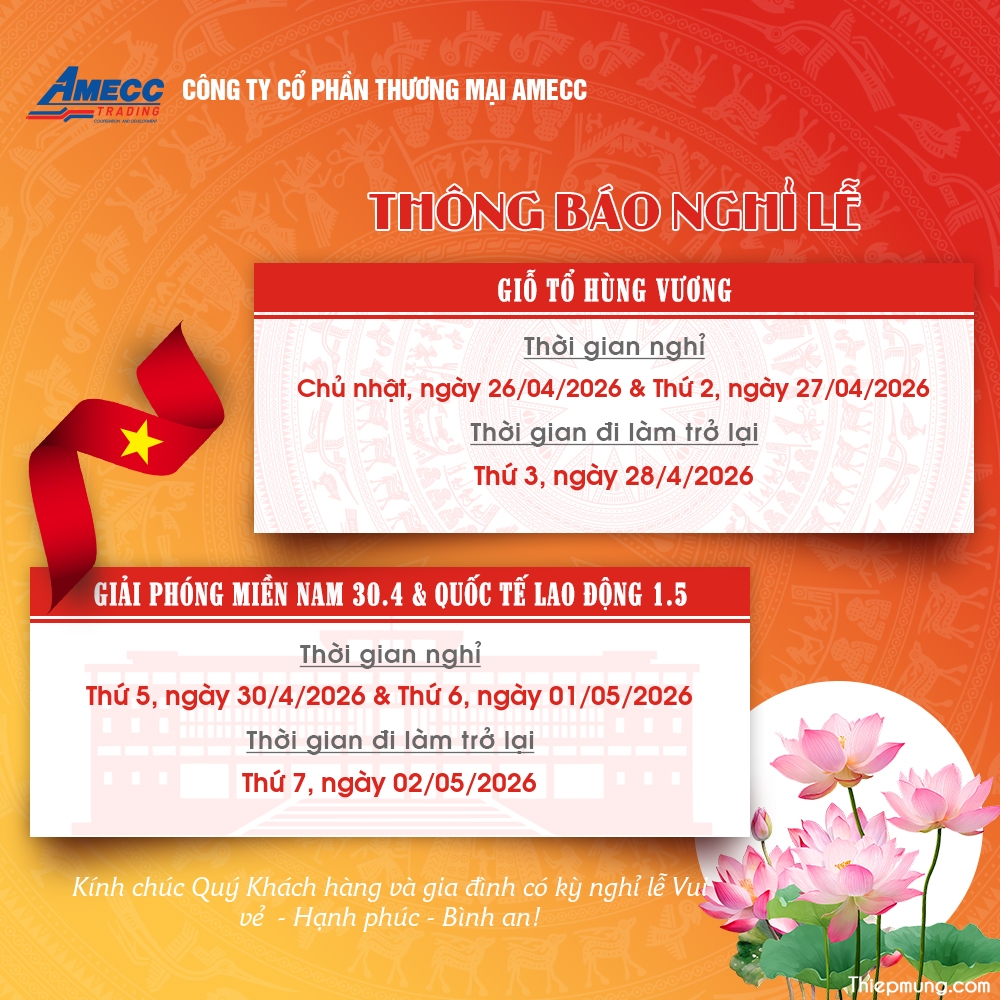 THÔNG BÁO NGHỈ LỄ GIỖ TỔ HÙNG VƯƠNG (10/3 ÂM LỊCH), NGÀY GIẢI PHÓNG MIỀN NAM (30/4/2026) & NGÀY QUỐC TẾ LAO ĐỘNG 01/05/2026